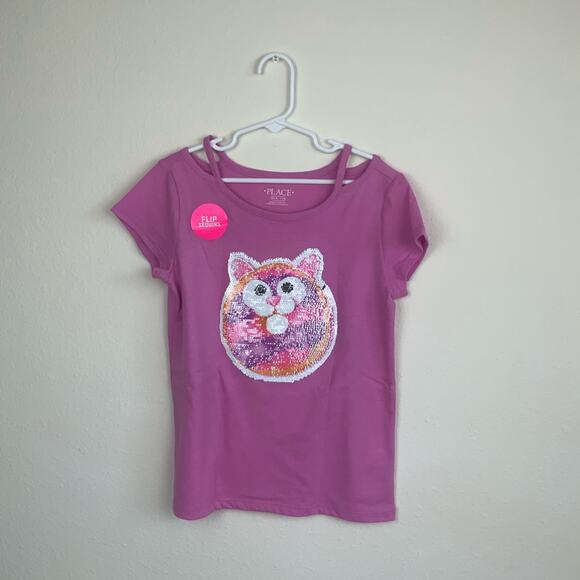 Children’s Place Flip Sequin Owl Top Pink Size M - Picture 2 of 7